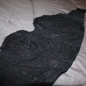 Black Lace Strapless Bustier Top